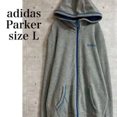 adidasアディダス パーカー グレー サイズL　スポーツ　カジュアル　メンズ