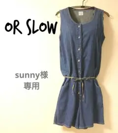 【or Slow】デニム 膝上 サロペット