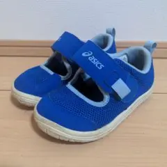 asics 青 スニーカー マジックテープ