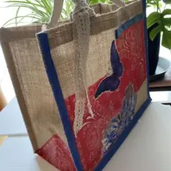 ジュートバッグ・デコパージュ・トートバッグ