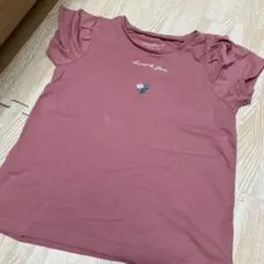 anyfam 花の刺繍 フリルTシャツ 120