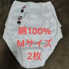 ホワイト コットン　メンズ ブリーフ Mサイズ　2枚セット　綿100%　訳あり