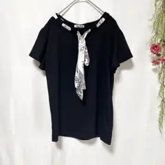 新品★【A-proudly】Aプラウドリー 半袖カットソー ボウタイ (L)
