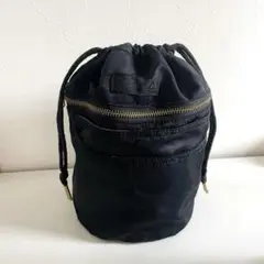 美品GERRYジェリー ナイロン ドローストリング バッグ 巾着バッグ ブラック