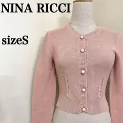 NINA RICCIニナリッチ　コットンバックレース編みデザインカーディガン