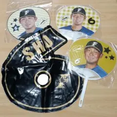 中田翔　うちわ3種　ナンバルーン6　未使用品