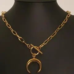 ヴィンテージ　ゴールド　チェーン　ネックレス　ムーン