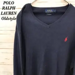 《希少》ポロラルフローレン POLO⭐︎セーター M 刺繍 ネイビー N168