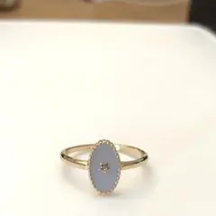クリームブルー指輪