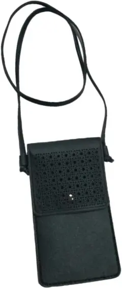 【新品・未使用】ミニポーチバッグ スマホショルダーバッグ レザー ブラック