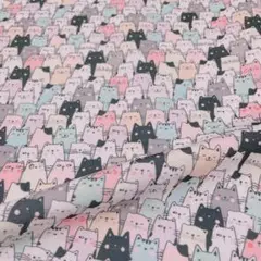 8/6限りSALE 厚めの布 巾140cm×30cm 猫生地 猫柄 布 生地