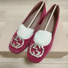 GUCCI グッチ ビジューパンプス ピンク