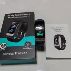 スマートウォッチ　ブルー　　フィットネストラッカー