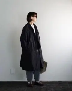 MUJI 洗える中わた ステンカラーコート Sサイズ 黒 無印良品 紳士 洗える中わた ステンカラーコート 新品未使用 S
