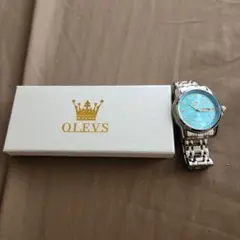 OLEVS 水色 アナログ腕時計