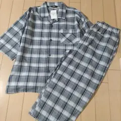 未使用ポロメンズパジャマ春夏入院介護ボタン前開きLL七分袖八分丈ズボン綿混