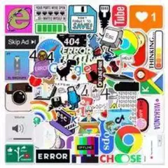 プログラミング ネットワークエラー 落書きステッカー 約50枚セット　送料無料！