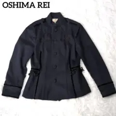 OSHIMA REI ネイビー ジャケット　フリンジ　刺繍　日本製