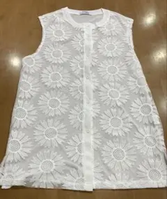 Carina Mode　レディース　 白のひまわり刺繍 M～L