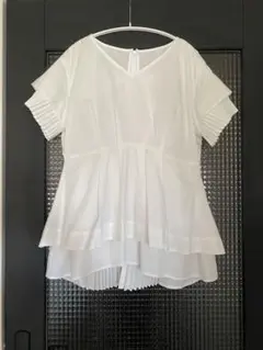 美品★ELENDEEKバックプリーツフリルブラウス 定価¥16,500