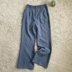 【Tip Top】タック入りスラックス キレイめ ストレート ブルー M