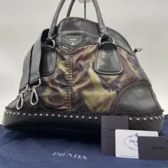 極美品✨プラダ 2way ミニボストンバッグ カモフラ スタッズ ナイロン