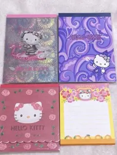 【サンリオ】ハローキティ メモ帳 平成レトロ クリア キラキラ 花 バラ