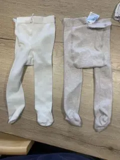 ベビータイツ 2色セット ホワイト ベージュ　h&m
