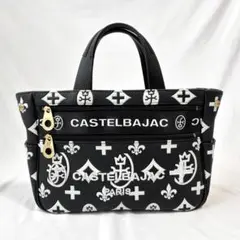 極美品 カステルバジャック クレア トートバッグ 総柄 お洒落 ブラック