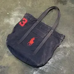 ★Polo Ralph Lauren マチありジップ付き トートバッグ