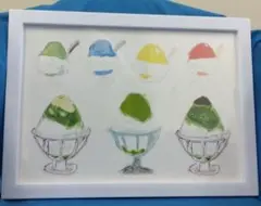 カラフルなかき氷のイラスト
