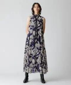 【期間限定】allureville 　楊柳シアーフラワープリントワンピース