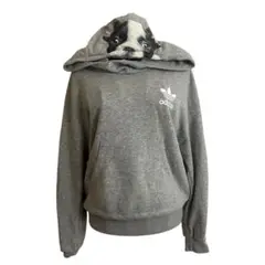 adidas レア⭐︎ フレンチブルドッグ　パーカー グレー
