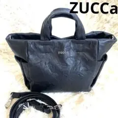 未使用級✨ZUCCa EMBOSSバッグ S　2WAY　黒　ミニトートバッグ