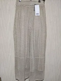 AZUL メッシュニット切替デザインパンツ アイボリーSサイズ未使用品