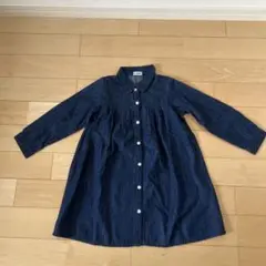 120㎝ t/mini ダークデニム長袖ワンピース