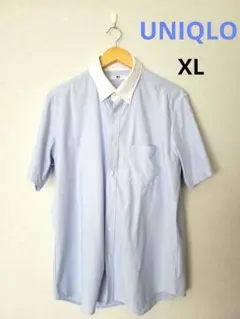 【良品 】ユニクロ ドライノンアイロンジャージーシャツ ボタンダウン 半袖　XL