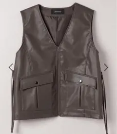 JEANASIS レザーライクZIPベスト