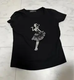 Tシャツ　ブラック　バレリーナ　女の子　オシャレ　セレクトショップ　レース　半袖