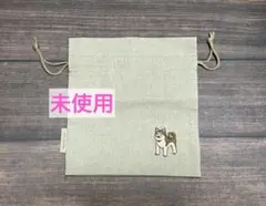 未使用　刺繍ポーチ　刺繍巾着　ポーチ　巾着　秋田犬