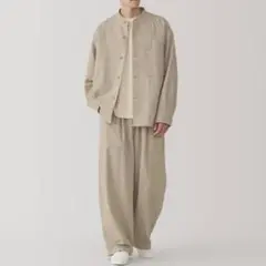 【無印良品】ウール混 ワイドパンツ ベージュ