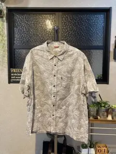 Hush Puppies 半袖シャツ 3L 葉柄 ビッグサイズ