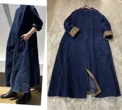 45rpm上質インディゴコーデュロイのワンピース77000円超美品 完売品