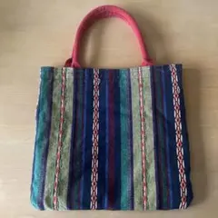 かすり柄　リバーシブルバッグ
