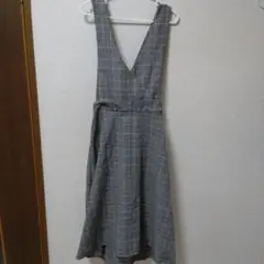 チェック柄サロペット