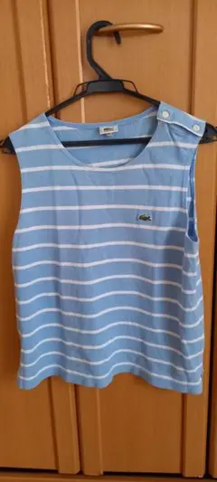 LACOSTE 水色ストライプ ノースリーブ