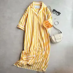 美品▲TICCA×Spick & Span//スクエアビック半袖シャツワンピース