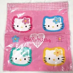 未使用　キティちゃん　巾着　Ｍ　1997　レトロ　当時物　カオハナ　ピンク