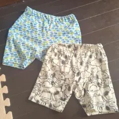 95サイズ 魚柄 スヌーピー柄 パンツ 2枚組