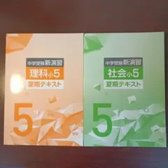 【新品未使用】理科社会セット　夏期テキスト　中学受験新演習　小5